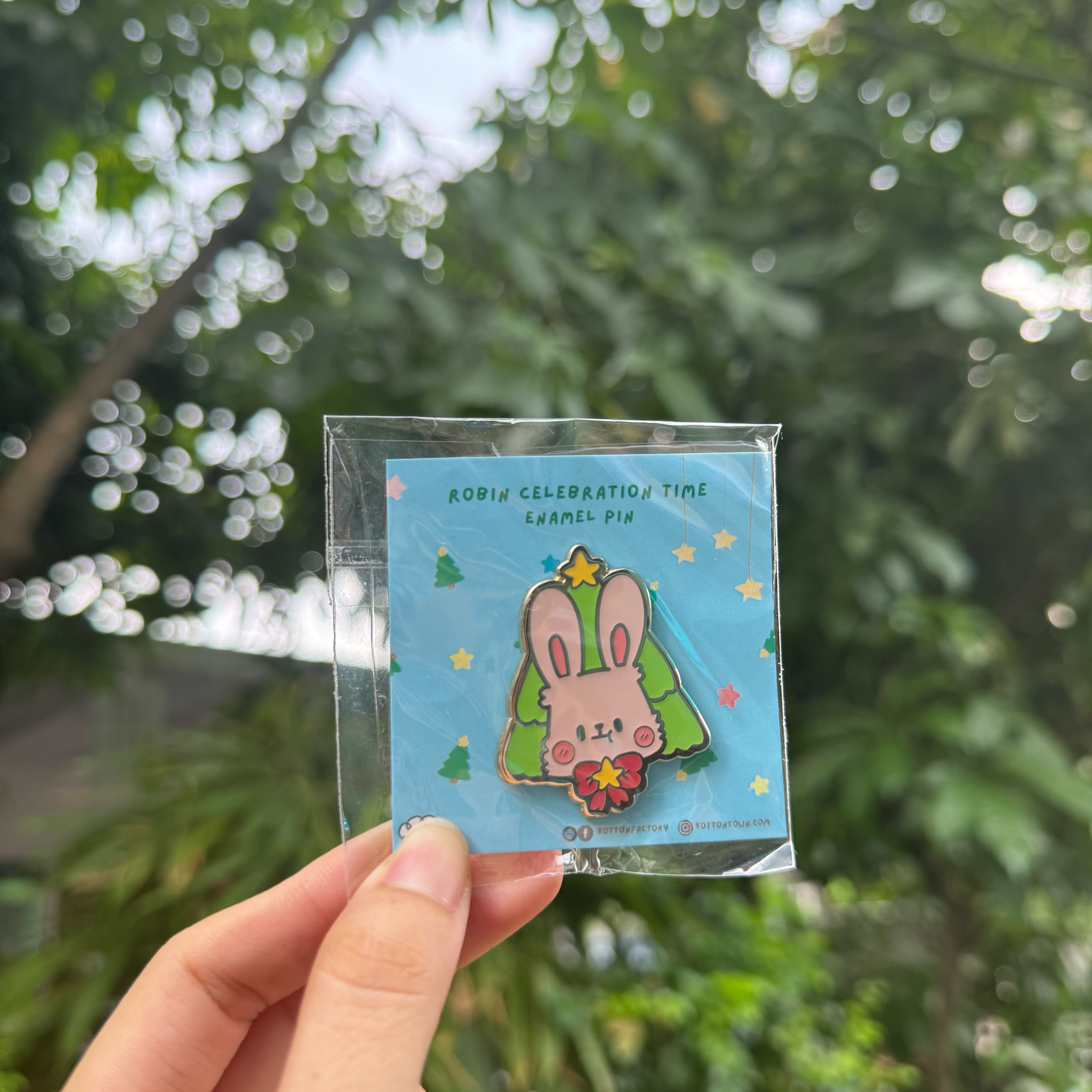 Robin celebration Enamel pin