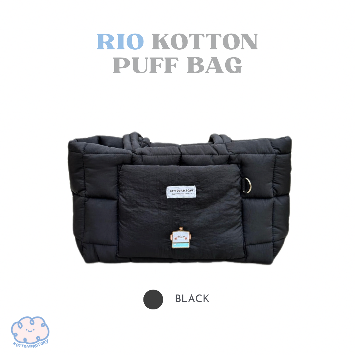 Rio Kotton Puff Bag (Color : Black)
