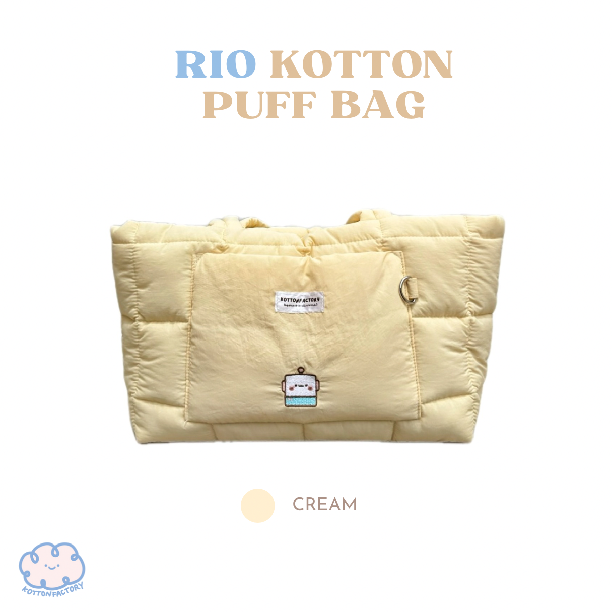 Rio Kotton Puff Bag (Color : Cream)